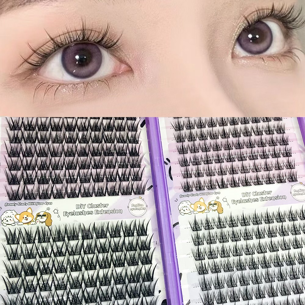 Serie de pestañas postizas transfronterizas Libro de pestañas de comercio exterior Pestañas postizas en inglés completas Pestañas postizas de gran capacidad, pelo segmentado de un solo racimo