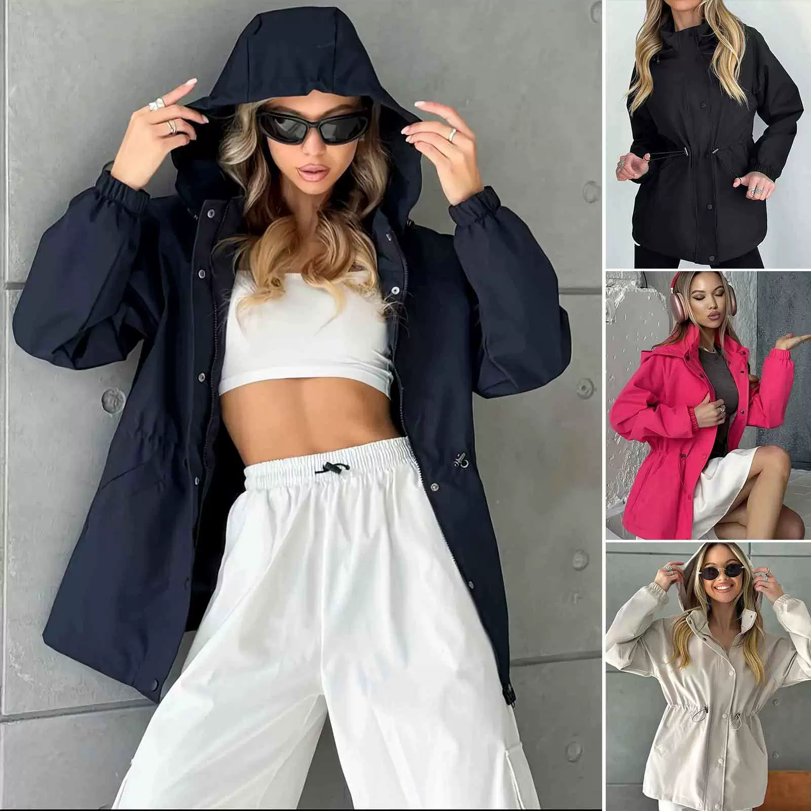 Женская водонепроницаемая куртка Тонкая ветровка Ветрозащитная куртка