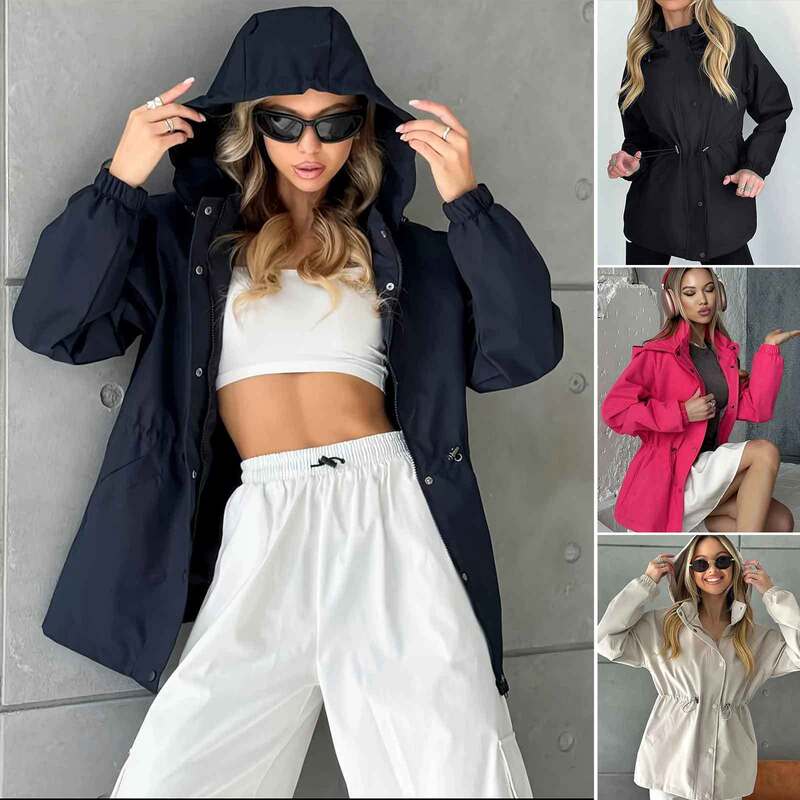 Women's Waterproof Jacket Slim Windbreaker Windproof Jacket