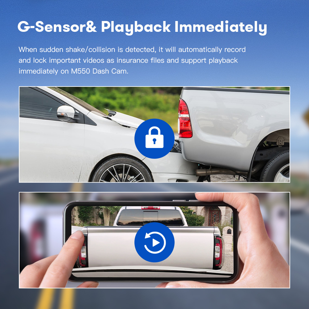 AZDOME driving recorder three lens recorder 4K 1080P 1440P built-in WIFI GPS car track