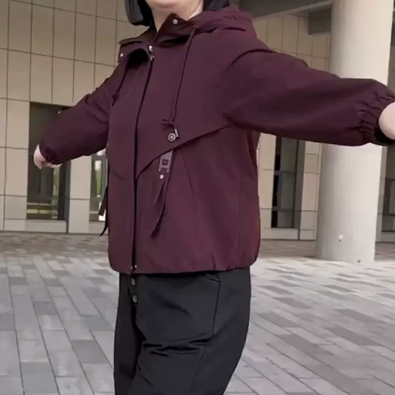 Модное trench coat с капюшоном для отдыха, куртка, яркий запоминающийся стиль, западный стиль, свободный крой