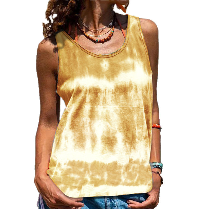 Women's T-shirt Sleeveless Tank Tops Printing Fashion Tie Dye display picture 5