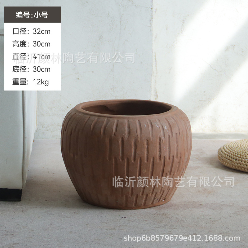 Arte de cerámica roja maceta de cerámica gruesa estilo americano retrógrado cerámica roja estilo europeo jardín paisaje plantación combinación de maceta transpirable