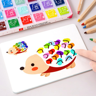 Children's Handmade Toy Finger Painting This Graffiti Creative Baby Fingerprint Non-toxic Kindergarten Painting Card Ink Patch Color