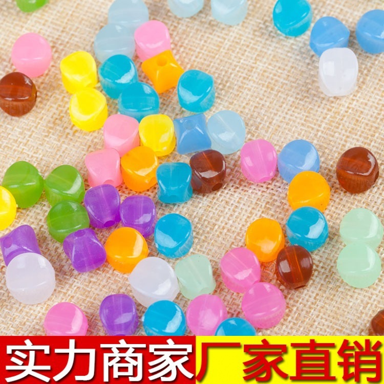 10mm 四角 果冻珠散珠批发斤 亚克力珠子 DIY手工串珠纸巾盒材料