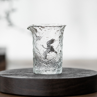 Grass Temple Crane Glass Fairway Cup Thickened Heat-Resistant Glass Tea Filter Tea Sea Tea Drain Tea Sheet Xiaoyue
