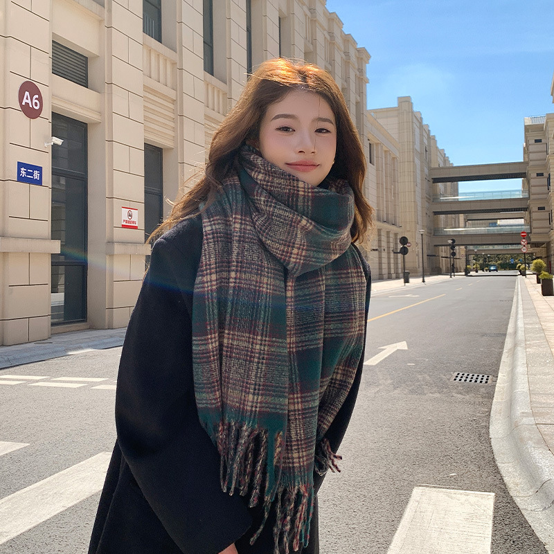 秋冬格子围巾女冬季高级感新款百搭保暖情侣围脖披肩韩系跨境爆款|undefined