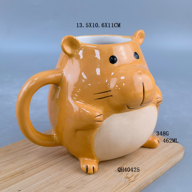 Taza de cerámica Capibara Taza de agua Dolphin Taza de desayuno casera de leche erizo taza de café de nicho