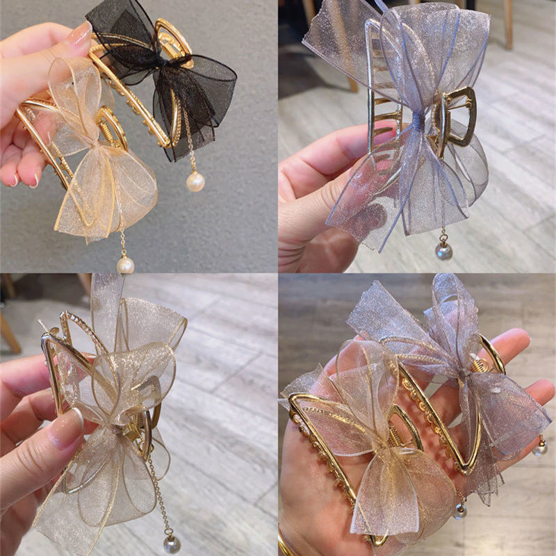 Amazon Cross-Border Super Fairy Mesh Ribbon Tassel Pendant Hairpin Ancient Style Hair Accessories Hair Shark Clip Grabber