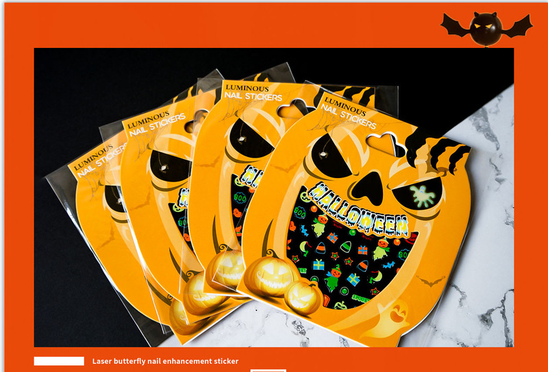 23年新型越境ハロウィーン爪貼りセット3d夜光カボチャ変ネイルシール対外貿易卸売り|undefined