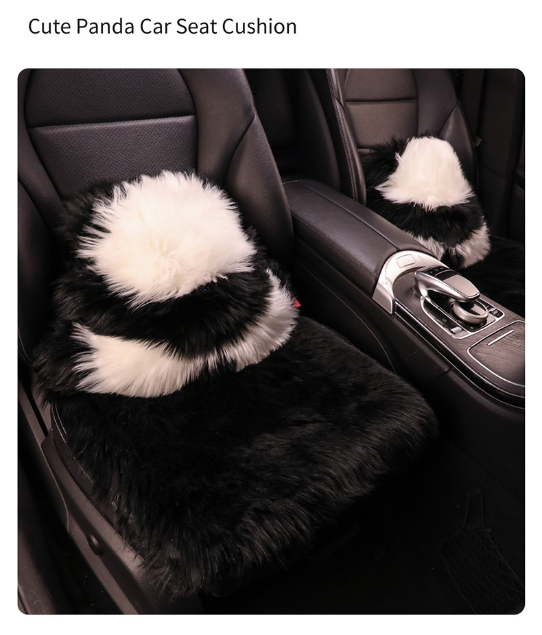 Cross-Border Long-Haired Panda Pillow Car Plush Cushion Chair Cushion Internet Celebrity Cute Red Panda Winter
