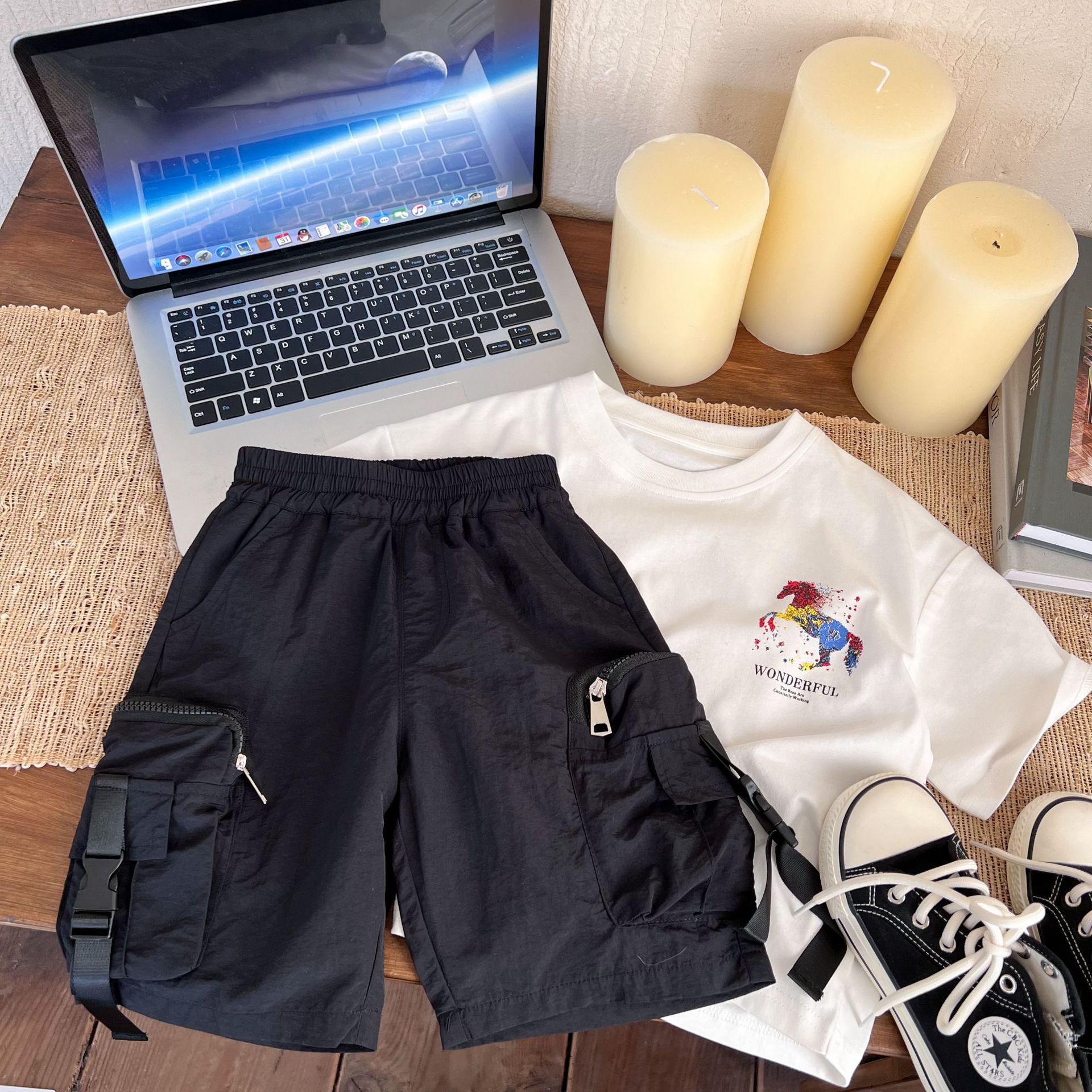 Summer fashionable solid children's shorts for boys