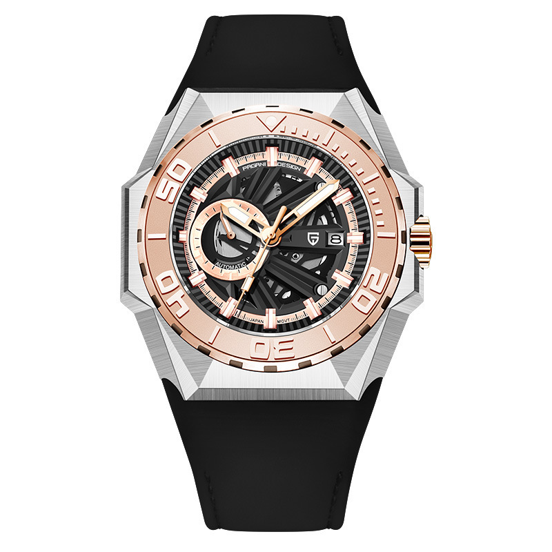 Pagani bojiani YS007 reloj de hombre dial grande reloj mecánico automático creativo reloj de hombre de acero inoxidable hueco