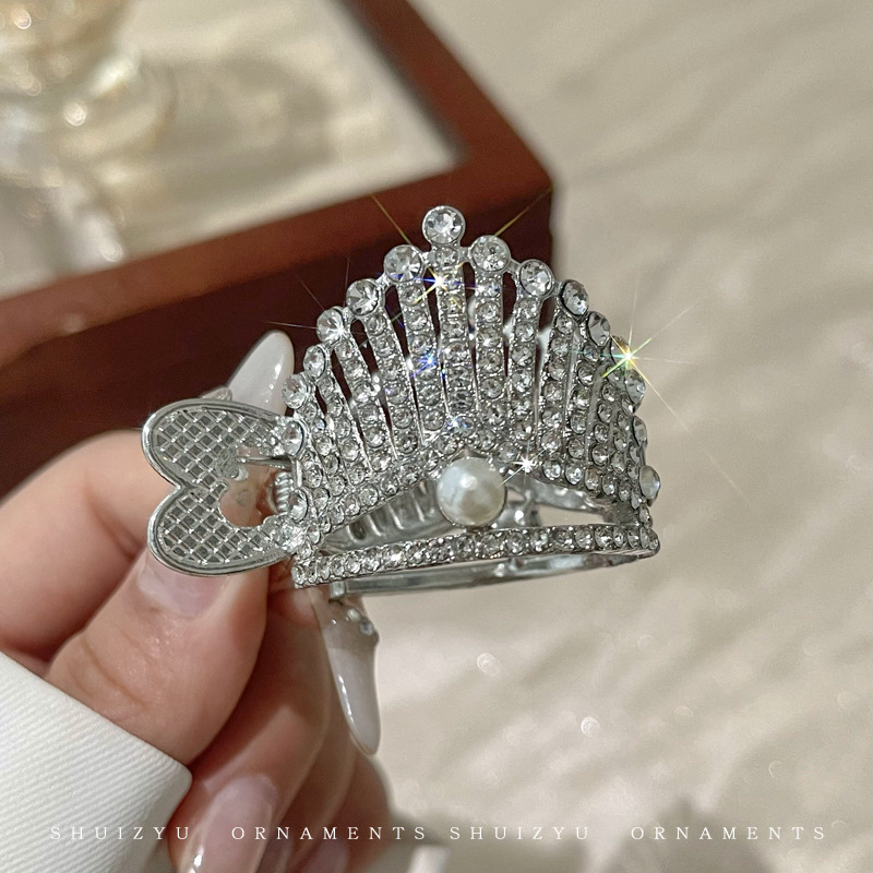 Diamante de alta cola de caballo clip de agarre mujer 2025 nuevo clip de cabello de alta calidad cabeza detrás de la fijación de artefactos clip de cabello tocado