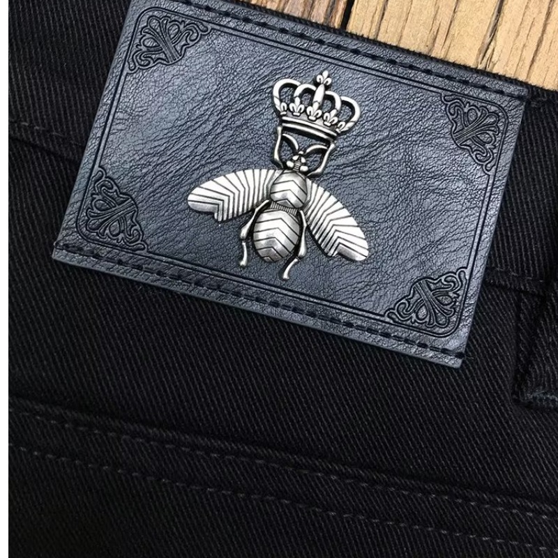 Little Bee High End Outono Preto Jeans Masculino Tendência Elástico Slim Fit Pequenos Pés Calças Compridas Grande Solto Perna Reta_voghion.com