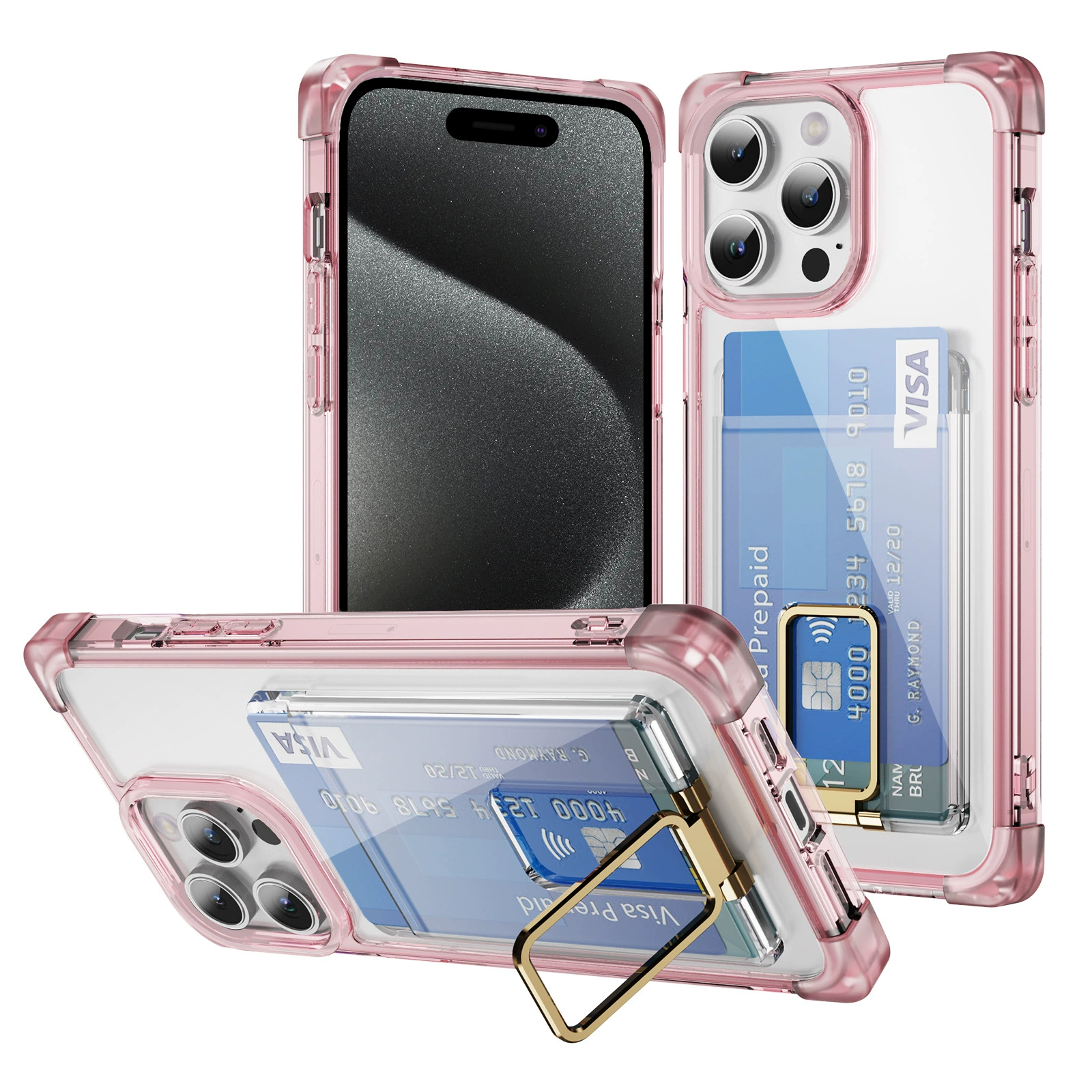 Кросс-бордер новая модель подходит для iPhone15ProMax четырехугольный матовый корпус с пространством держатель карты держатель корпуса