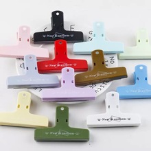 马卡龙彩色磁吸夹学生文件票据夹试卷夹办公长尾夹彩色塑料磁力夹