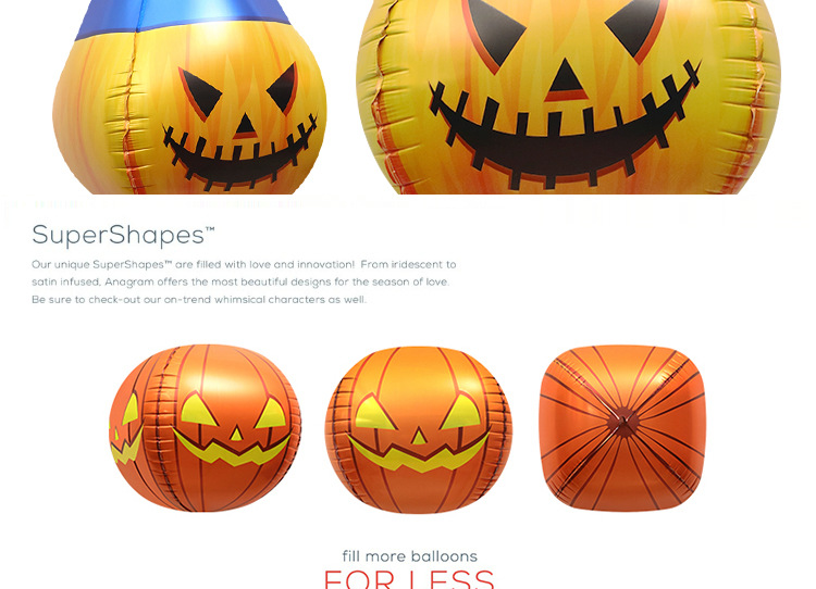 Rekviziti za ukrašavanje prozora za Noć vještica igračke balon 4D trodimenzionalni oblik glave bundeve crtani aluminijski film balon stup_voghion.com