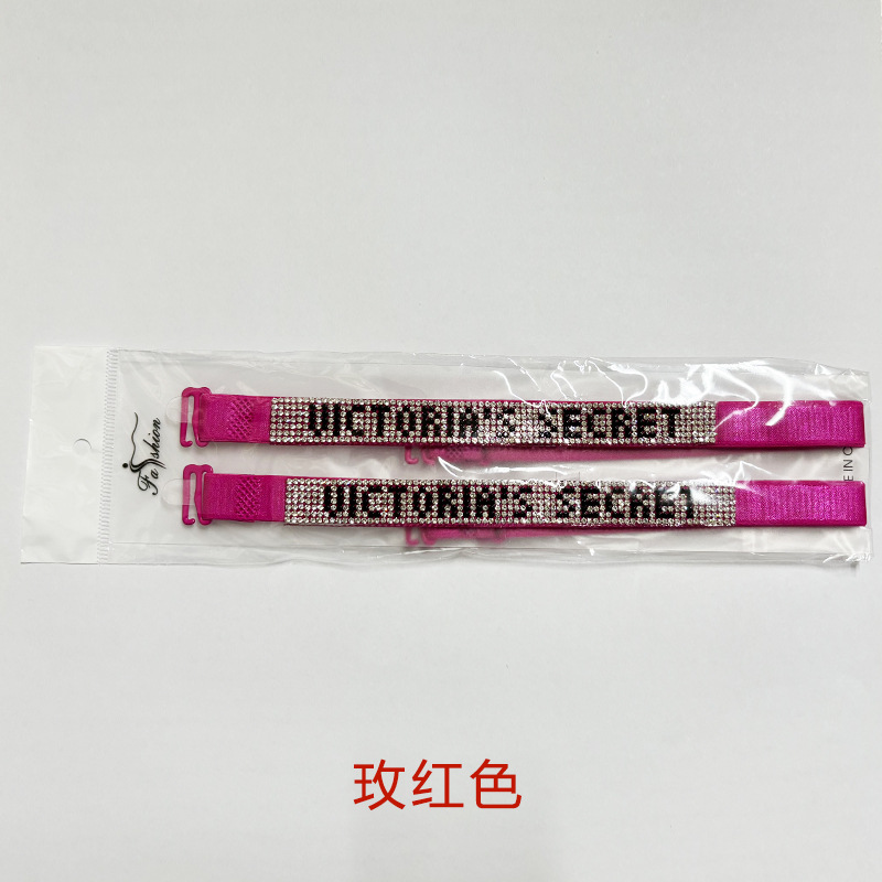 VICTRIAS SECRET款带钻肩带-玫红色 / 宽1.5cm长38cm