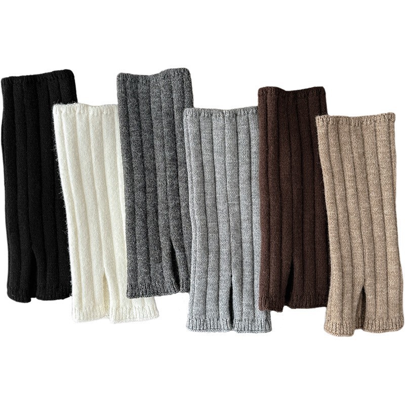 Kadınlar İçin Bacak Isıtıcıları Bootshang Pamuklu Çoraplar Genişletilmiş Düz Renk Yığın Çoraplar Retro Dikey Çizgili Bölünmüş Örme Sıcak Baldır Kalın Bacak Kolları_voghion.com
