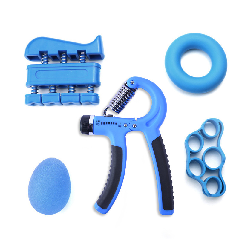 Entrenamiento de fuerza de agarre Dispositivo de fuerza de dedo de silicona de cinco piezas Bola de huevo Dispositivo de fuerza de brazo extendido anillo de agarre de piano