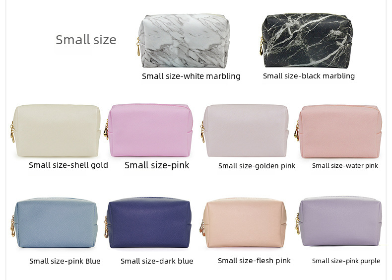 Cross-border Dopamine PU Leather Makeup Storage Octagonal Small Square Bag Simple Solid Color Gift Cosmetic Bag