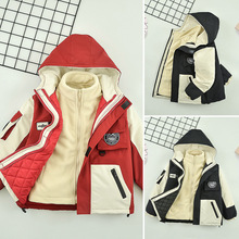 巴拉巴拉男女童两件套冲锋衣秋冬儿童加棉加厚绒可拆卸外安特踏步