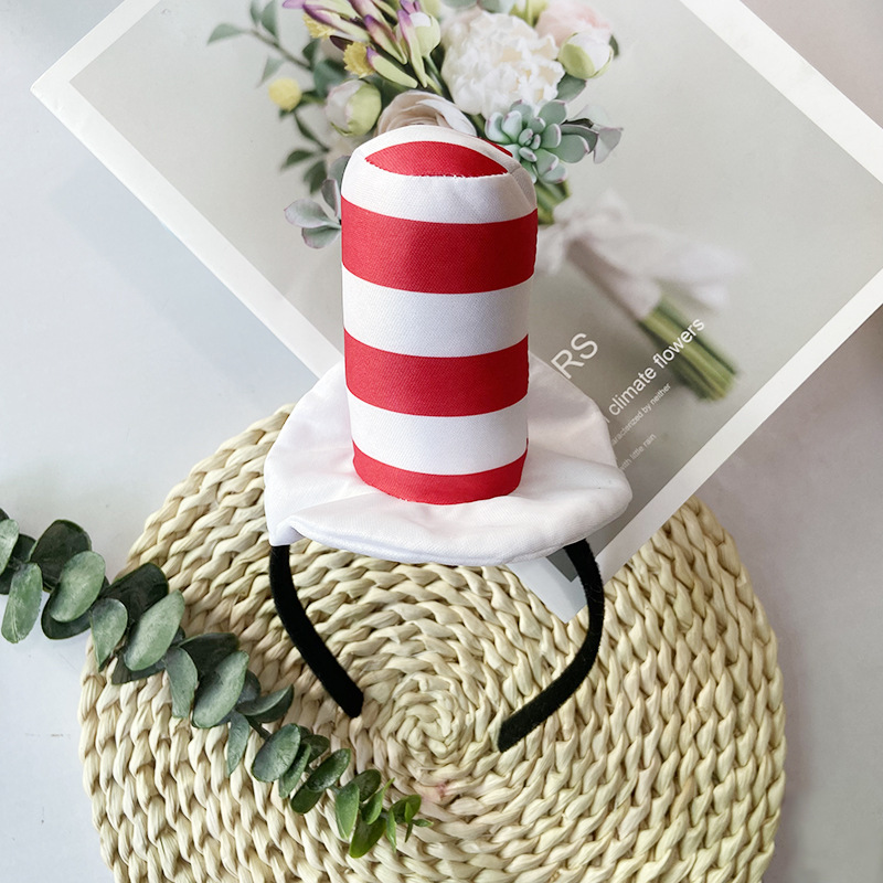 Christmas Hat Pattern Christmas Cartoon Style Christmas Hat Plastic Christmas Costume Props