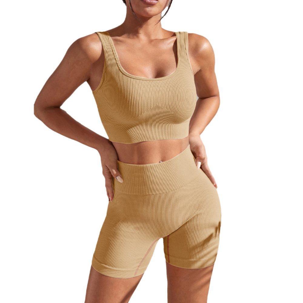 Nuevos deportes de yoga sin costuras superior apretado de secado rápido que absorbe la humedad de cintura alta de levantamiento de cadera pantalones de yoga traje de fitness mujeres