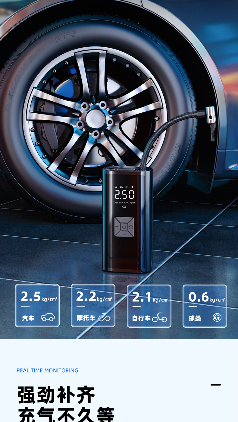 Car Air Pump Wireless Handheld Portable Small Electric Air Pump Car Tire Emergency Inflator Wholesale