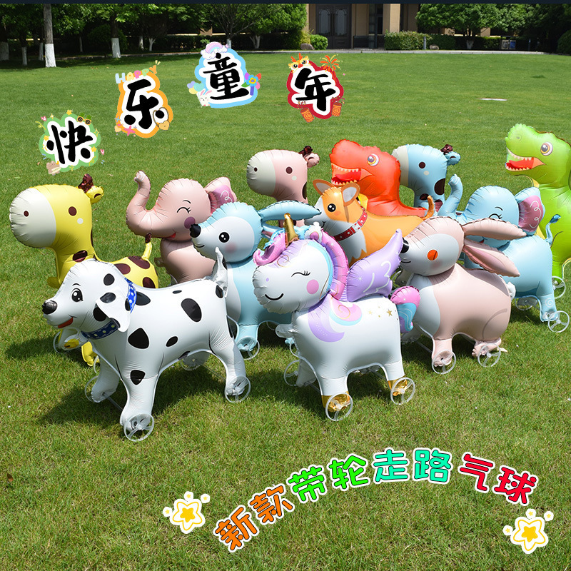 Internet Celebrity Cartoon Standing with Wheels, Walking Balloon Animal Toy, Kidsren's Birthday Decoration Event Stall Gift Internet Celebrity Cartoon Standing with Wheels, Walking Balloon Animal Toy, Kidsren's Birthday Decoration Event Stall Gift