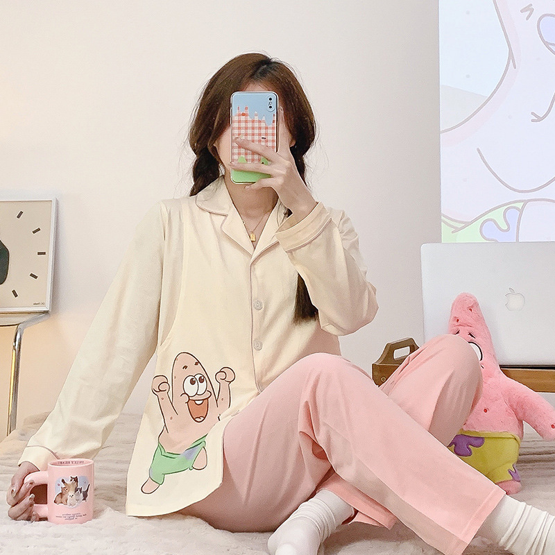 月子服全棉孕妇装春款产妇套装春秋两件套纯棉睡衣大码宝妈哺乳衣