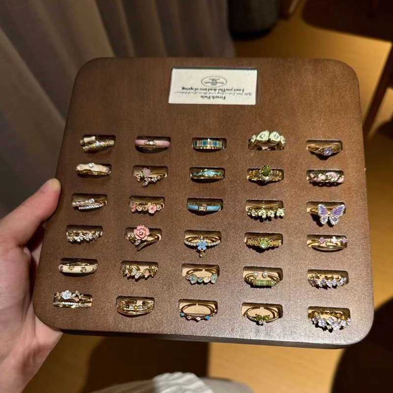 gold enamel butterfly ring female niche high-grade light luxury non-fading internet celebrity 925 sterling silver all-match earrings tide