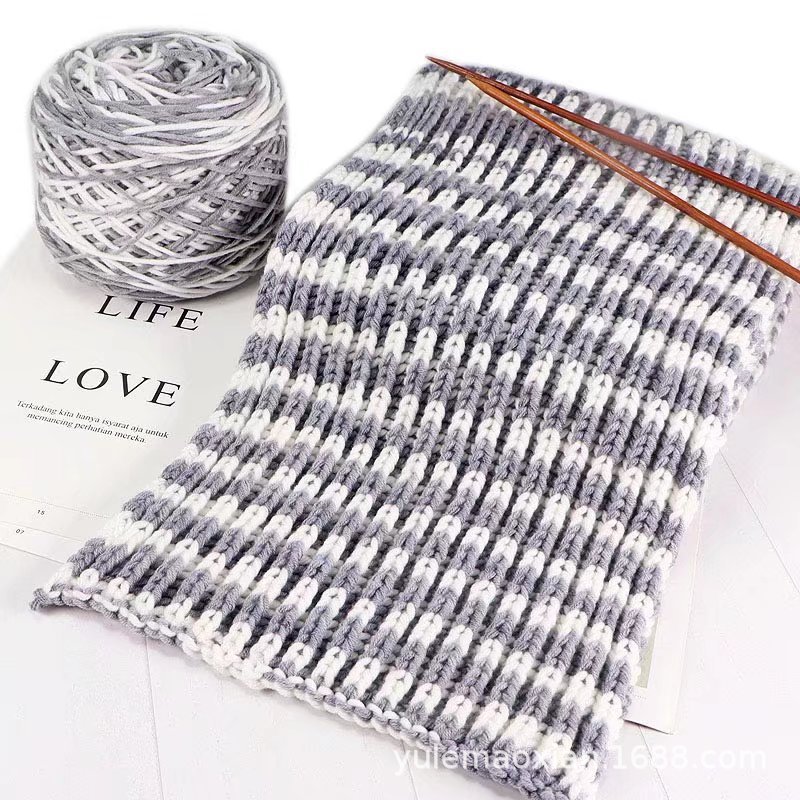 八股情人棉大分量编织围巾线粗毛线手编棒针牛奶棉男女织外套毛线