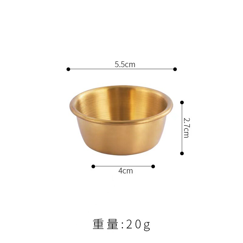 金色の韓国ステンレス風味皿、鍋調味料皿、二室三室ソース皿、洋食レストラン調味料皿、つけ皿|undefined