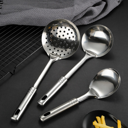 Nine-bead steel handle stainless steel kitchen utensil set cooking spatula cooking spoon electrical appliances can be printed with logo