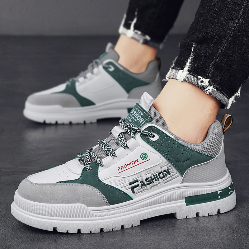 2025 nuevas letras de cuero con una base gruesa aumentada de zapatos de estilo Martin, zapatos de hombre de trabajo diario, zapatos casuales para hombres