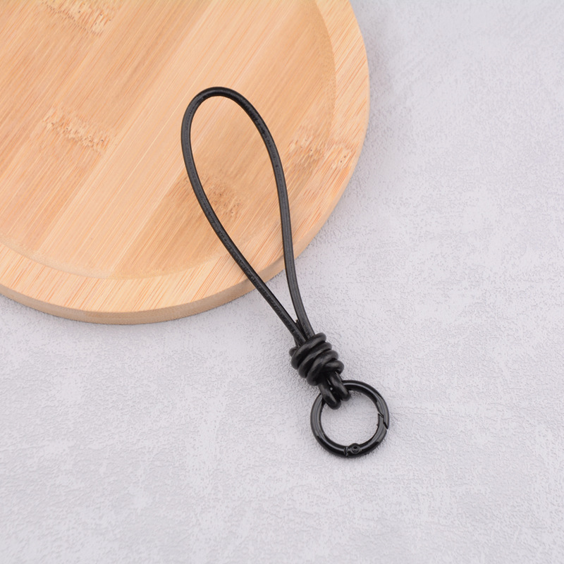Mobile Phone Lanyard Leather Rope Key Ring Hanging Ornaments Woven Pendant Dopamine Color Matching Rope Wallet Lanyard Short Anti-lost Wrist