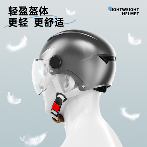 Selected 3C Certified Electric Bike Helmet for Men, Universal Four Seasons, Electric Battery Half Helmet for Women, Summer Motorbike Riding Safety Helmet