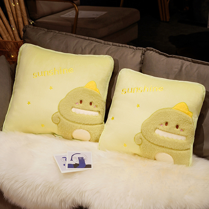 Almohada edredón de doble uso engrosada manta siesta de oficina almohada dos-en-uno plegable coche almohada lindo