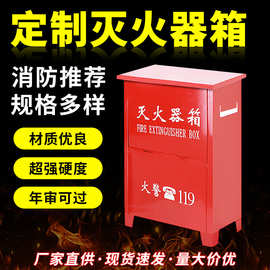 加厚消防箱国标定制不锈钢 翻盖式灭火器箱子 3/4kg干粉*2 厚0.4