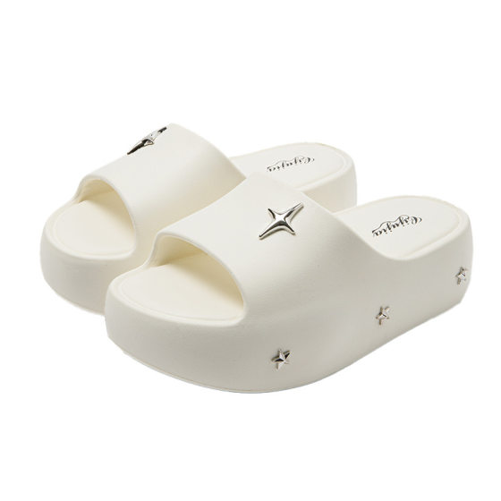 Thick-soled sandals and slippers women's summer 2025 new outdoor beach shoes increased EVA excrement feeling fashion slippers