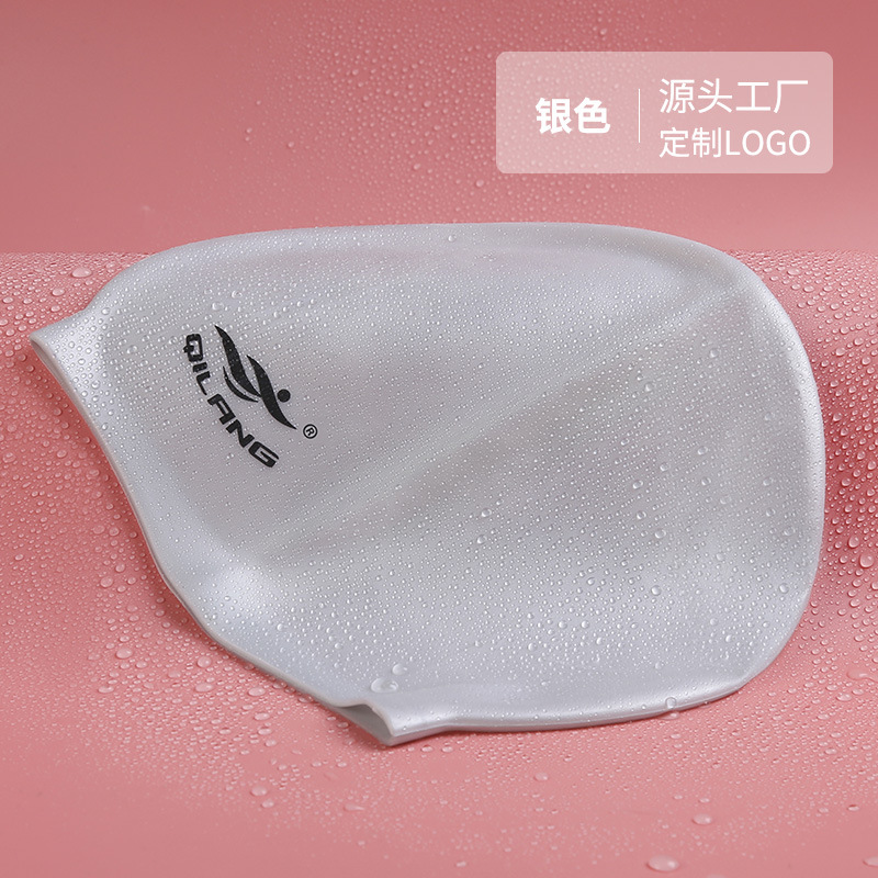 Gorro de baño de silicona personalizado ligero Gorro de baño impermeable más texto LOGOTIPO Gorro de baño de color para hombres y mujeres para adultos al por mayor