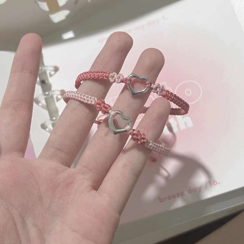 Tiktok Instagram Heart-Pounding Peach Blossom Bracelet Niche Design High-Value Sweet Best Friend Bracelet Wholesale