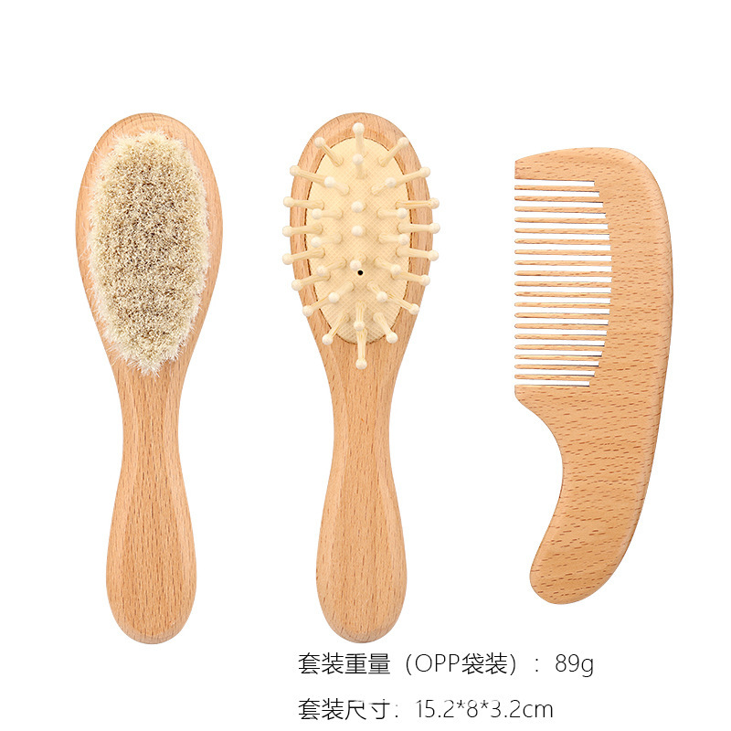 Etsy Temu nombre tallado transfronterizo bebé cepillo de lana para niños cepillo de baño cojín de aire masaje conjunto de peine