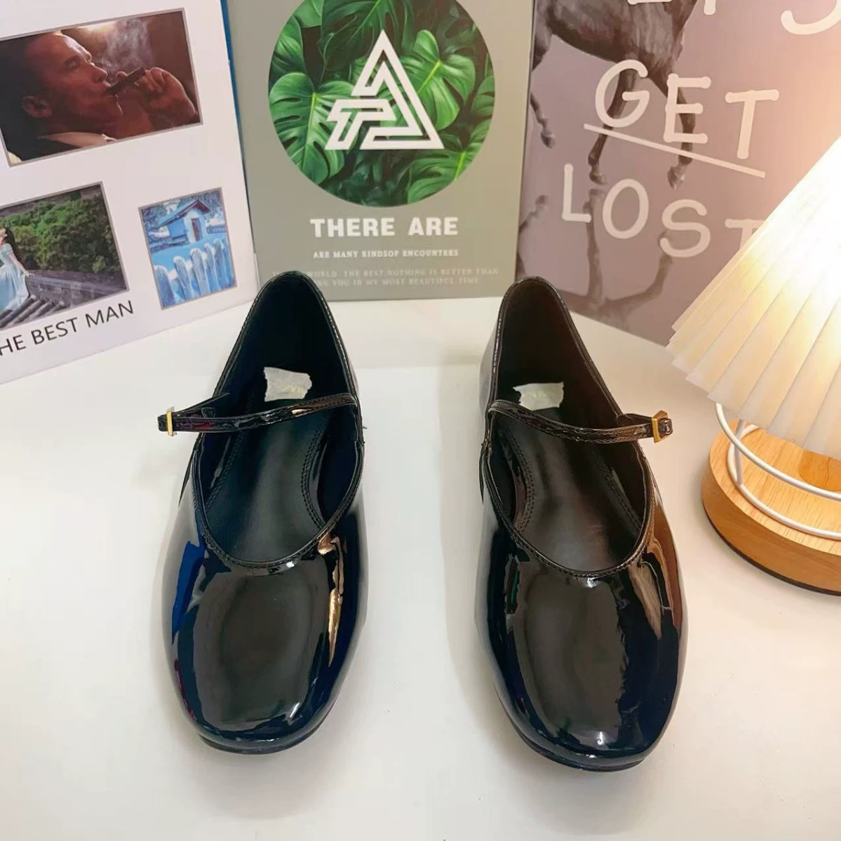 Красные балетные туфли Z Flat Shoes женские 2025 год Patent Leather Mary Jane плоские ботинки женские обувь легкая и удобная