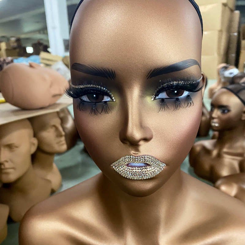 外国貿易ベストセラーブラックモデルヘッドアフリカ女性ウィッグヘッドモデル肩半身モデルヘッドマネキン|undefined