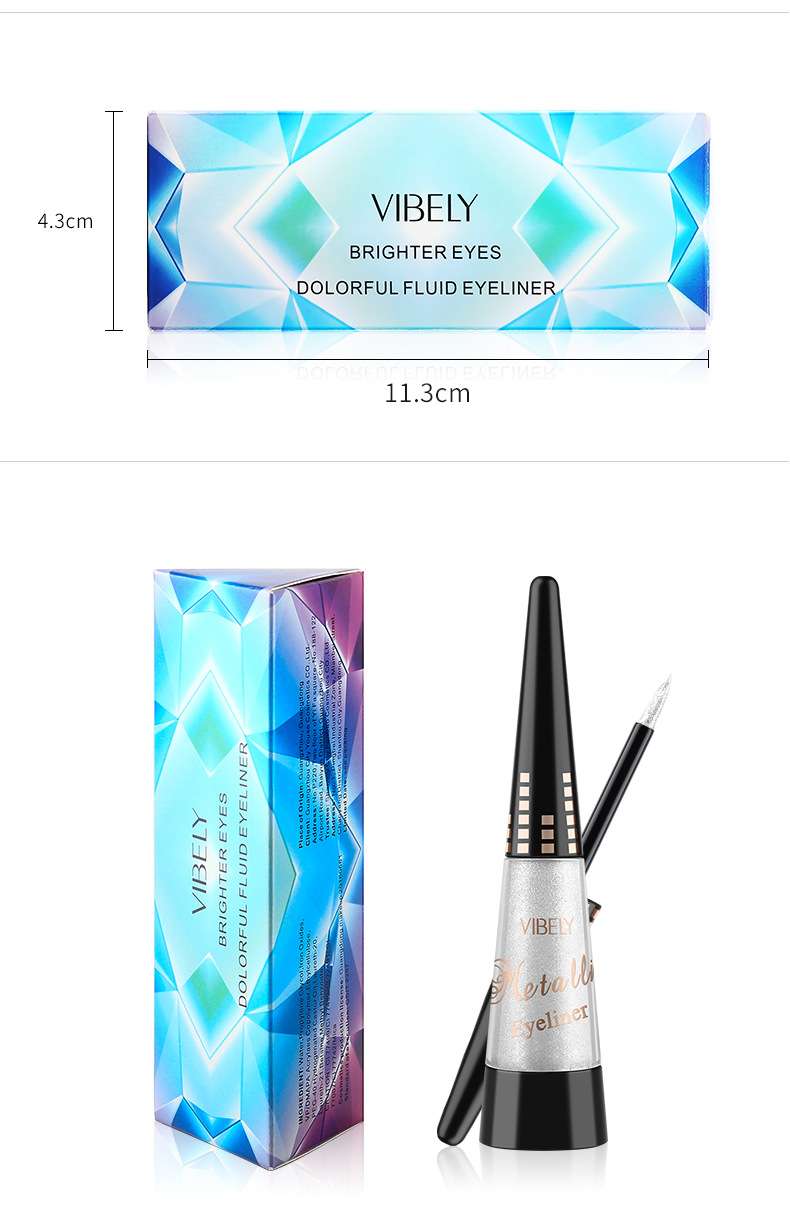 VIBELY export pearlescent colored eyeliner Liquid pen, quick-drying, waterproof, non-smudging liquid ultra-fine eyeliner pen wholesale undefined