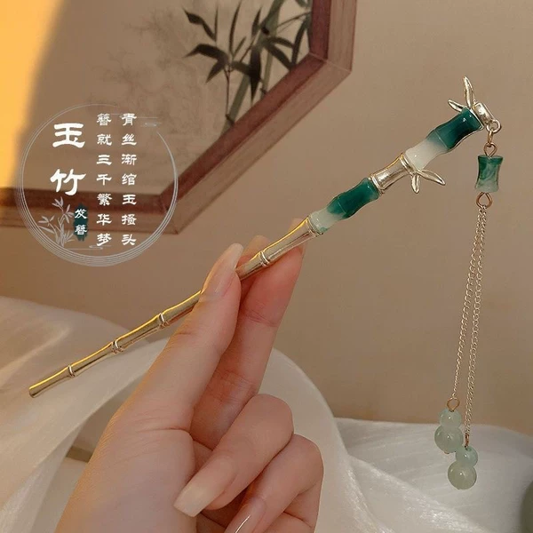 Golden bamboo Chinese hairpin