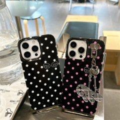 ins日韩极简细闪波点翅膀适用iPhone16苹果15ProMax/14手机壳13女